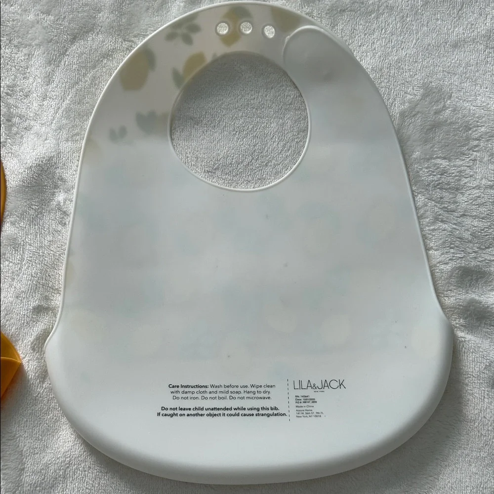 Lemon Print and Mustard Silicone Bib Set - Picture 5 of 6
